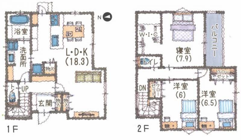 伊予郡松前町中川原 一戸建 の間取り画像