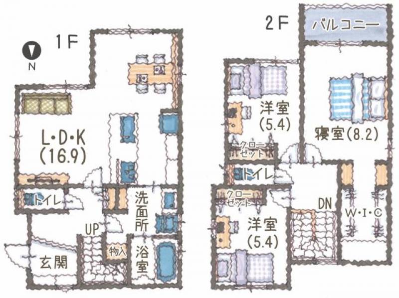 松山市土居町 一戸建 の間取り画像