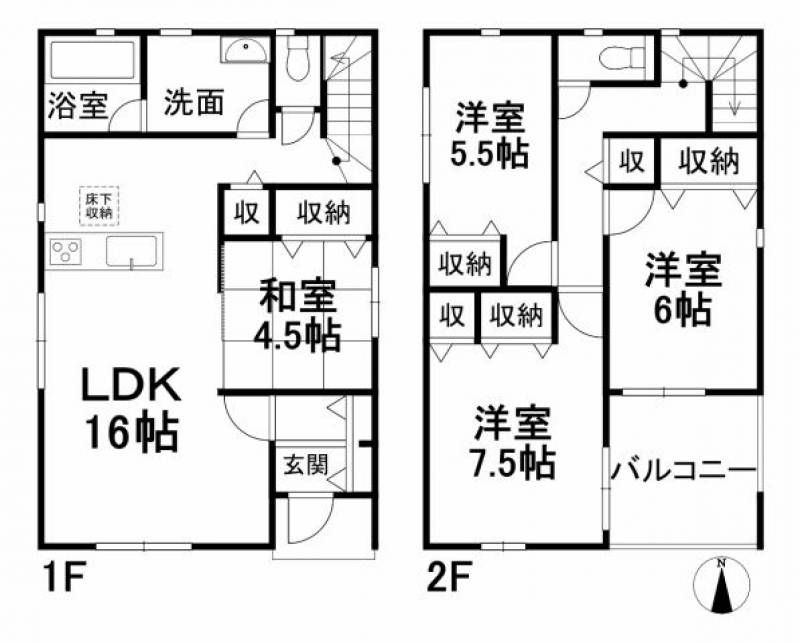 松山市中村 一戸建 の間取り画像