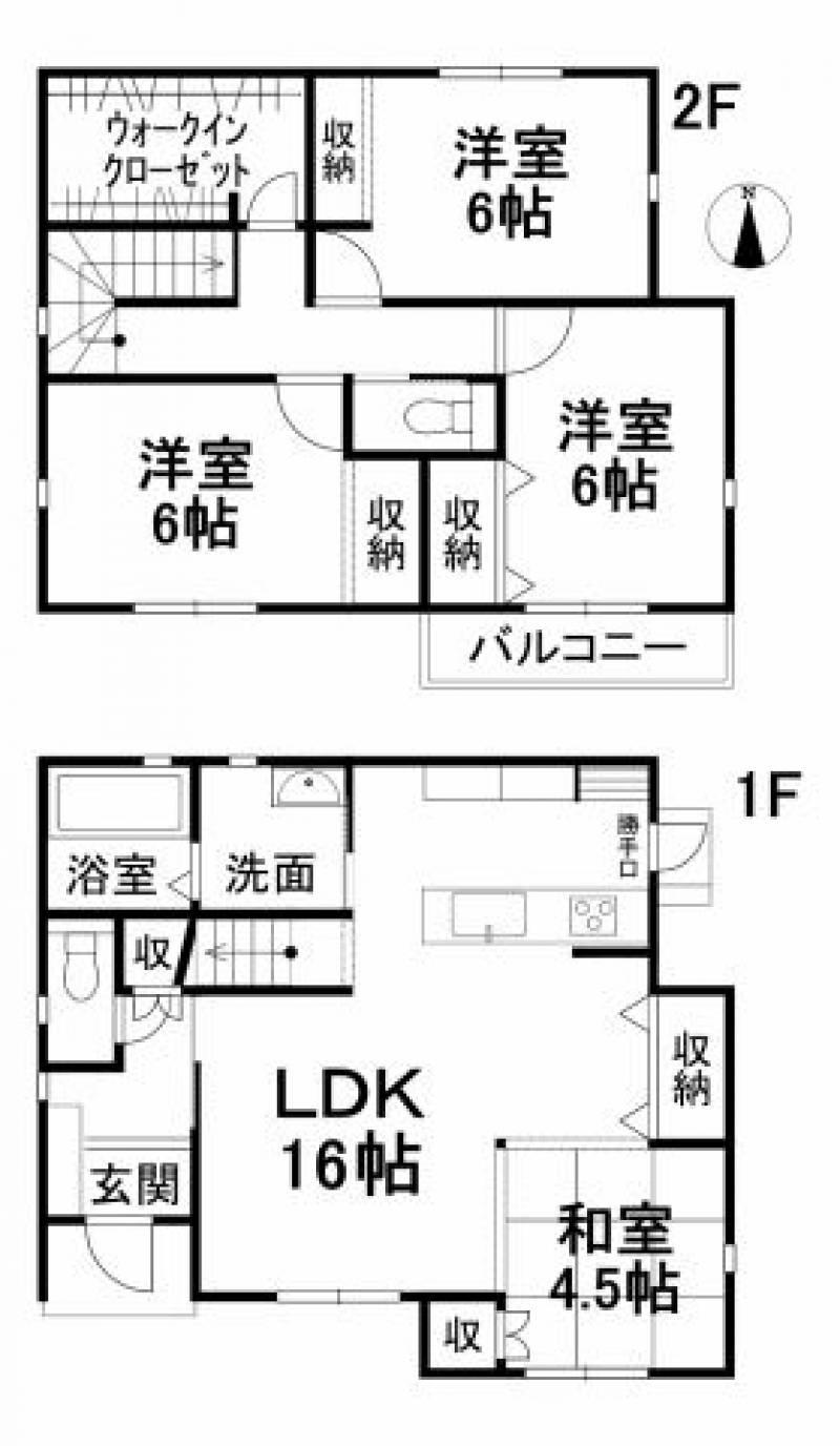 松山市桑原 一戸建 の間取り画像