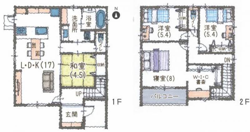 松山市石風呂町 一戸建 の間取り画像