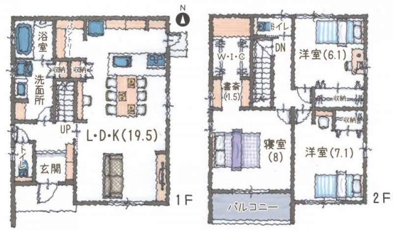 松山市石風呂町 一戸建 の間取り画像