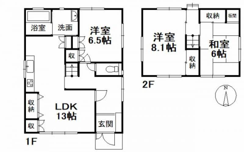 松山市古三津 一戸建 の間取り画像