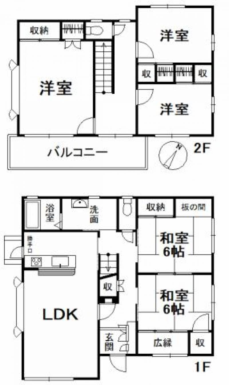 松山市湯の山 一戸建 の間取り画像