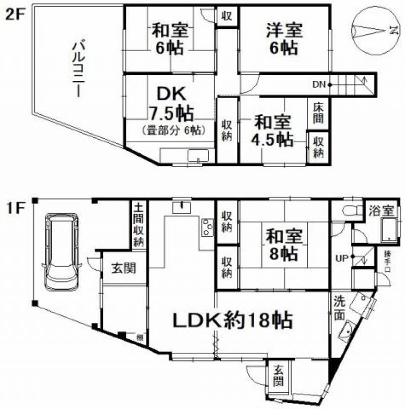 松山市北斎院町 一戸建 の間取り画像