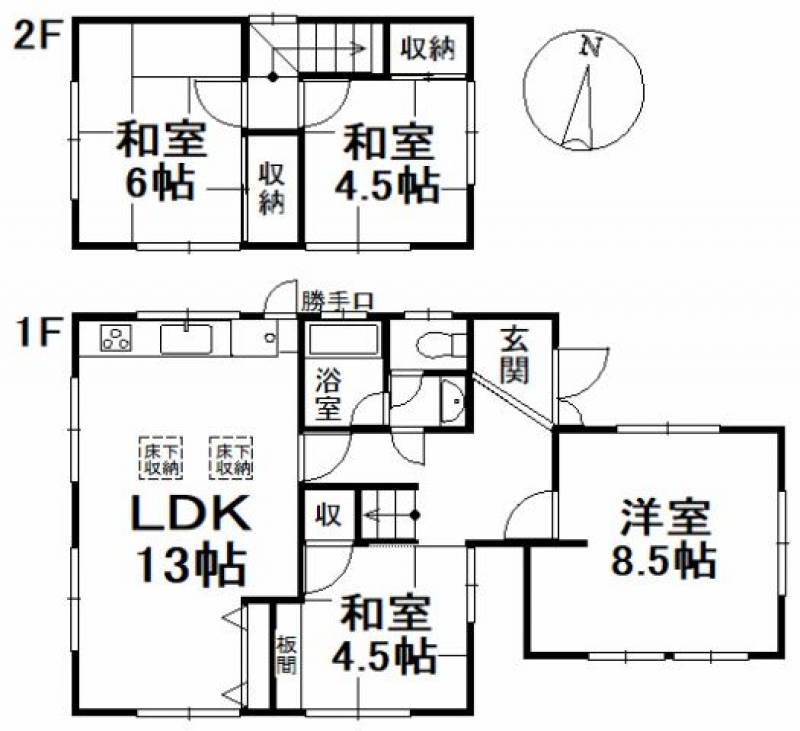 松山市北久米町 一戸建 の間取り画像