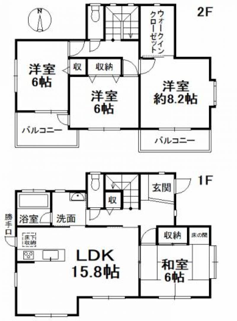 松山市南梅本町 一戸建 の間取り画像