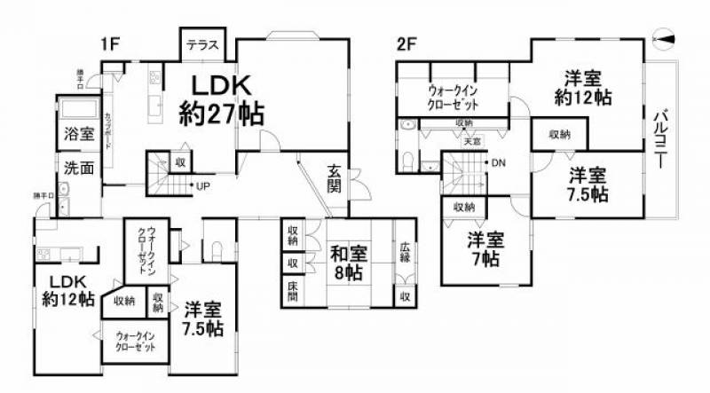 松山市余戸東 一戸建 の間取り画像