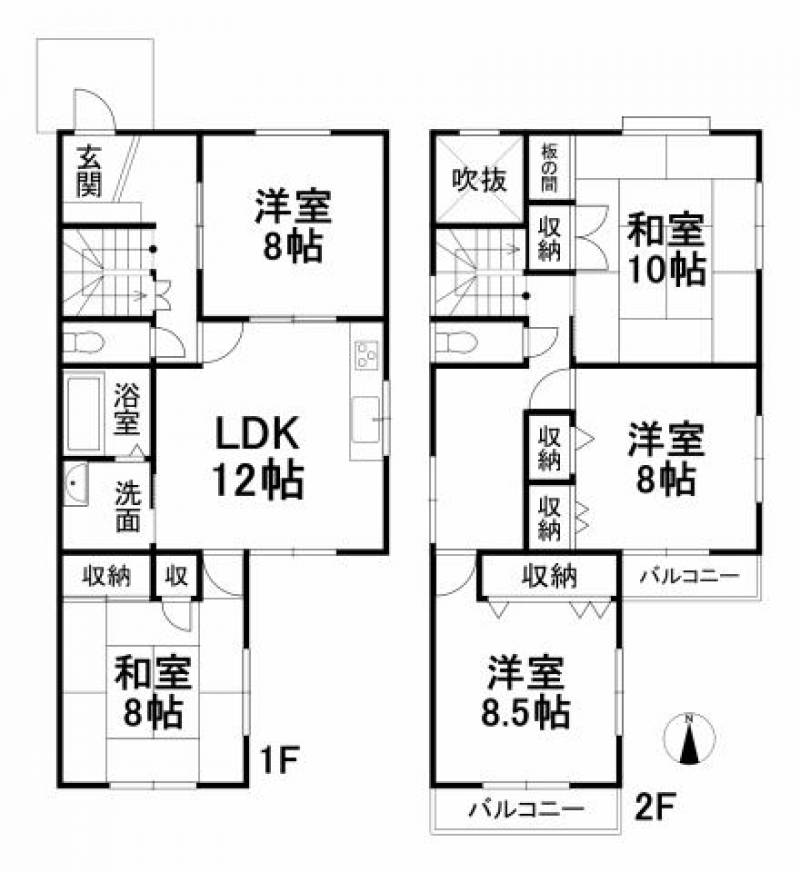 松山市木屋町 一戸建 の間取り画像