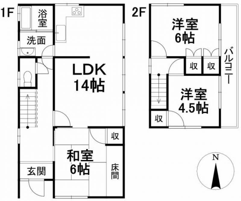 松山市太山寺町 一戸建 の間取り画像