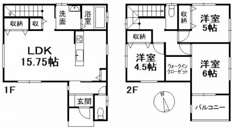 松山市山西町 一戸建 の間取り画像