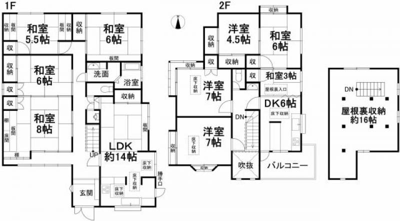 松山市梅田町 一戸建 の間取り画像