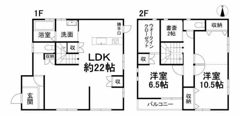 松山市東長戸 一戸建 の間取り画像