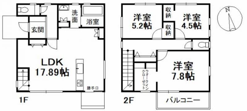 松山市市坪南 一戸建 の間取り画像