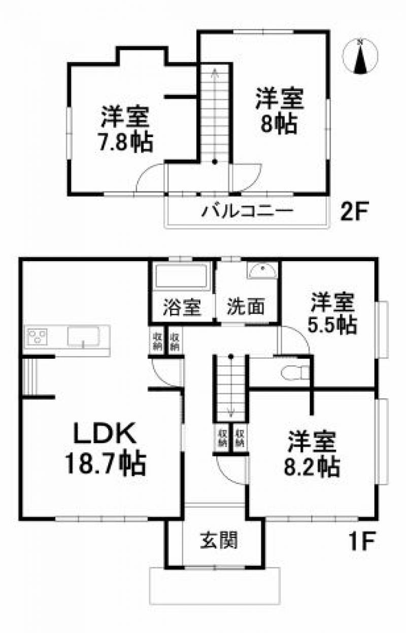 松山市富久町 一戸建 の間取り画像