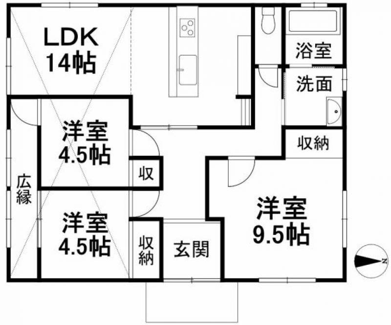 松山市西垣生町 一戸建 の間取り画像