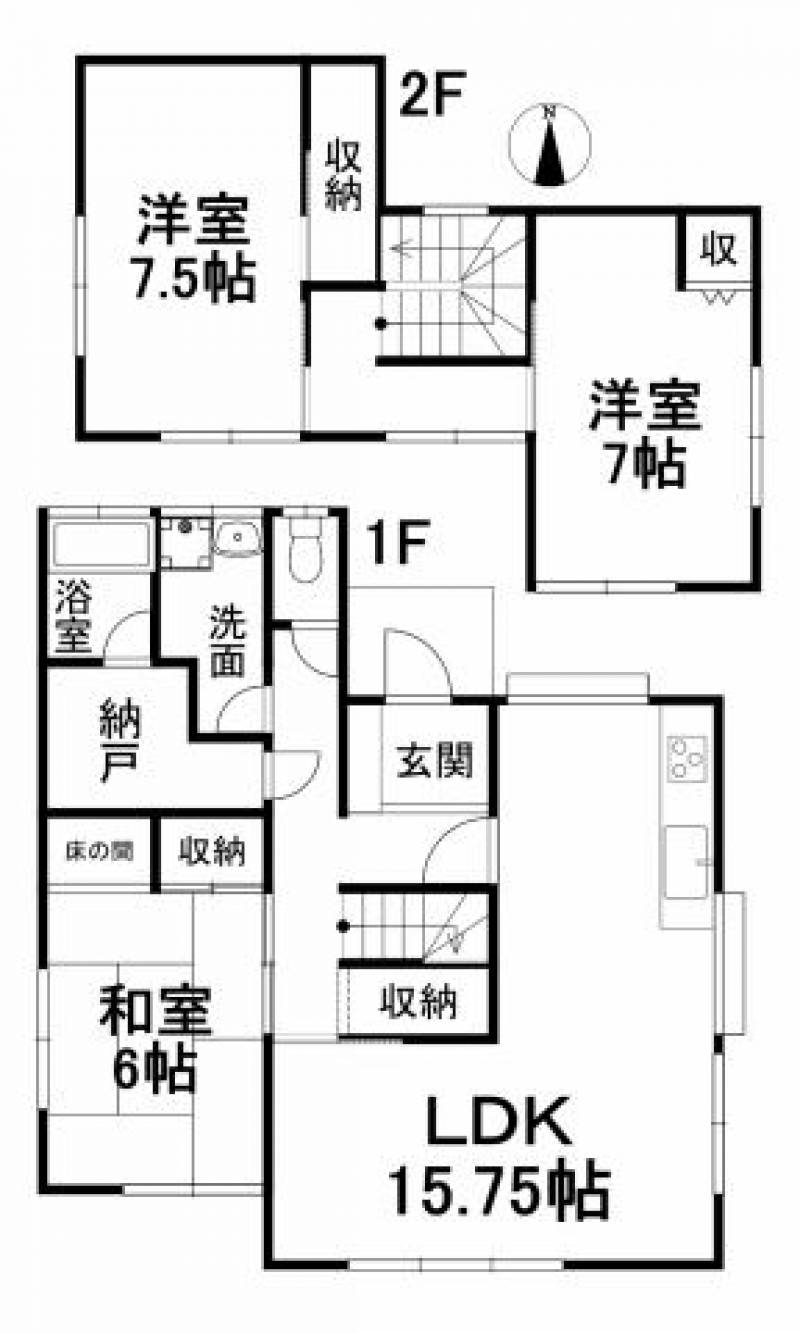 松山市下伊台町 一戸建 の間取り画像