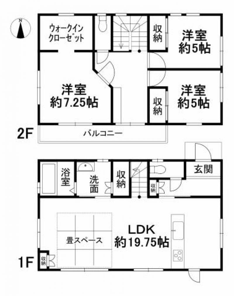 松山市高野町 一戸建 の間取り画像