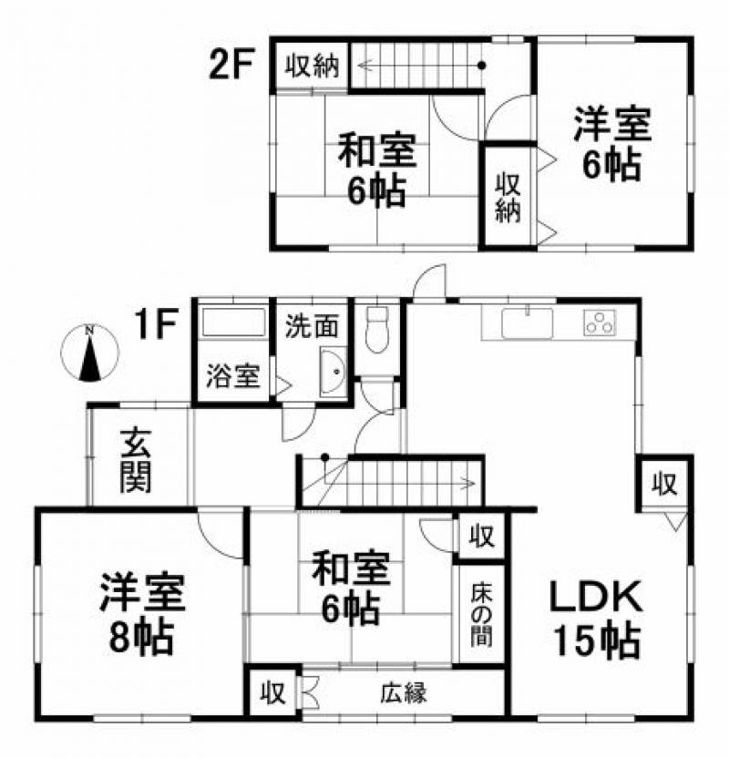 松山市下伊台町 一戸建 の間取り画像