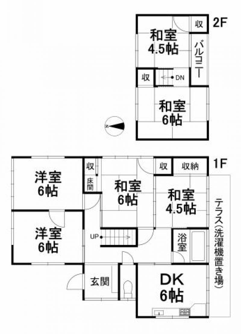 松山市鉄砲町 一戸建 の間取り画像