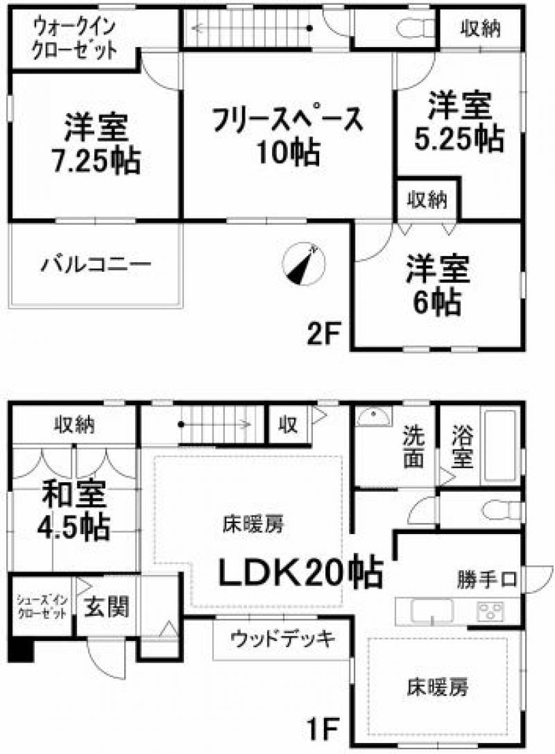 松山市南白水 一戸建 の間取り画像