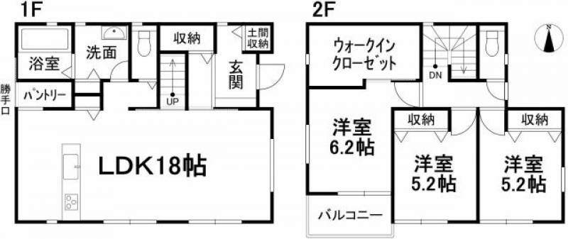 松山市吉藤 一戸建 の間取り画像