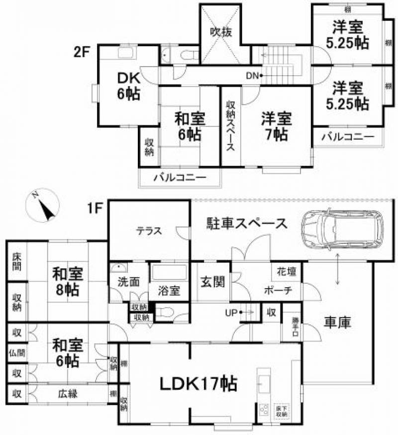 松山市東野 一戸建 の間取り画像