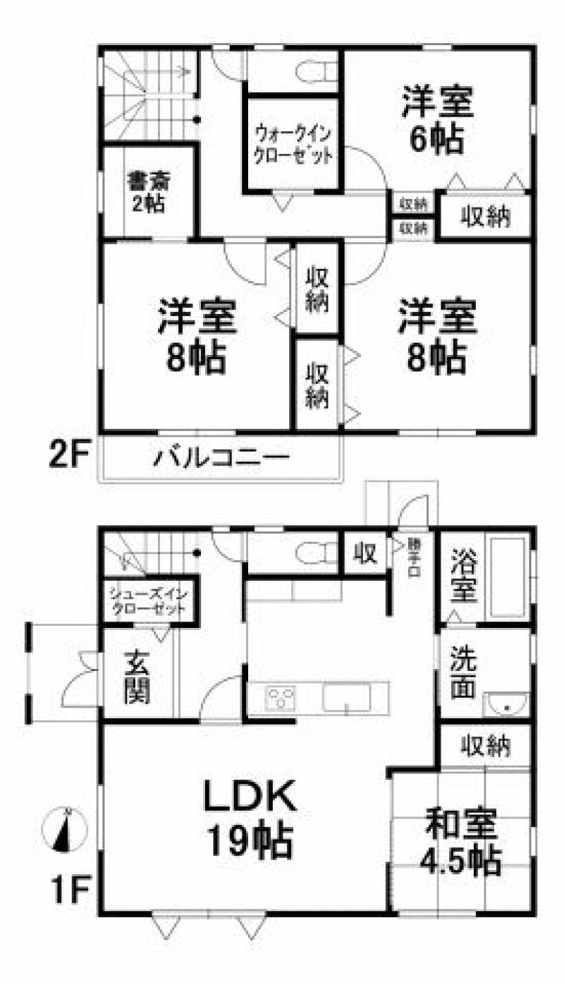 松山市北斎院町 一戸建 の間取り画像