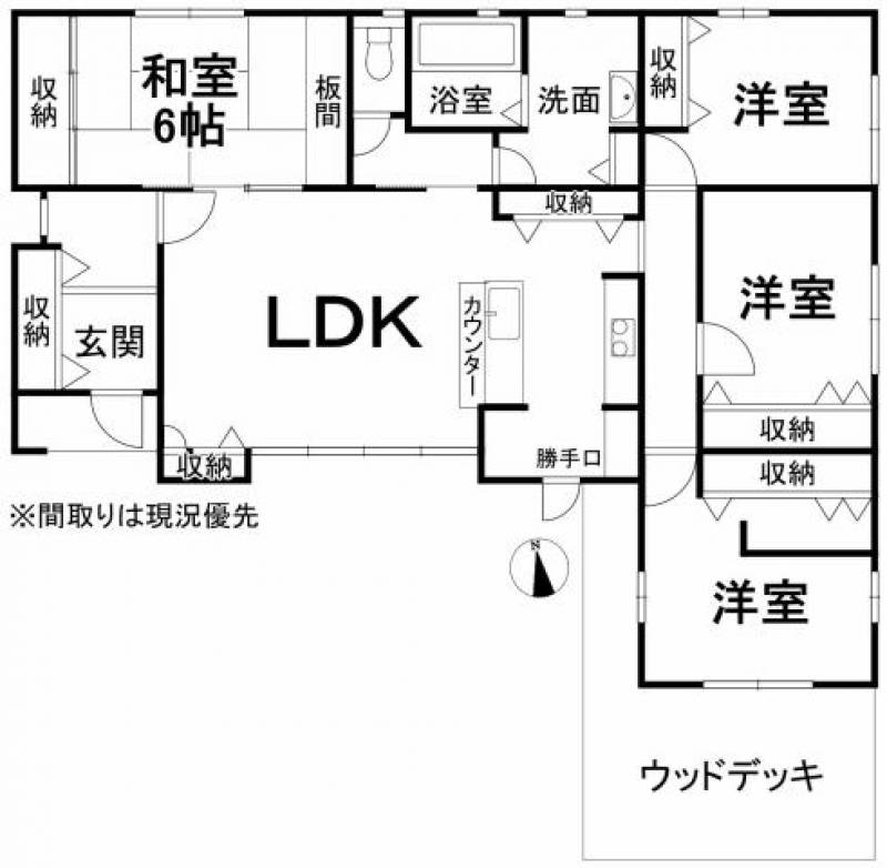 松山市南白水 一戸建 の間取り画像