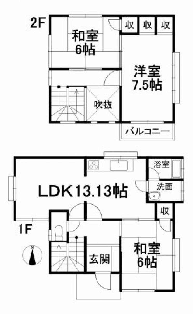 松山市西石井 一戸建 の間取り画像