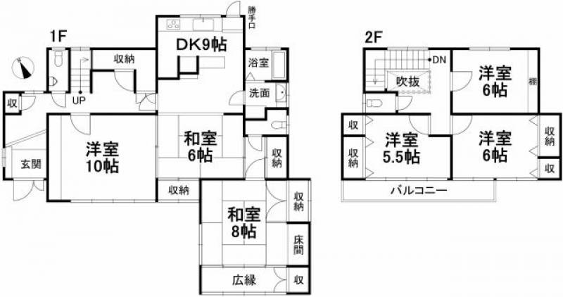 松山市祝谷 一戸建 の間取り画像