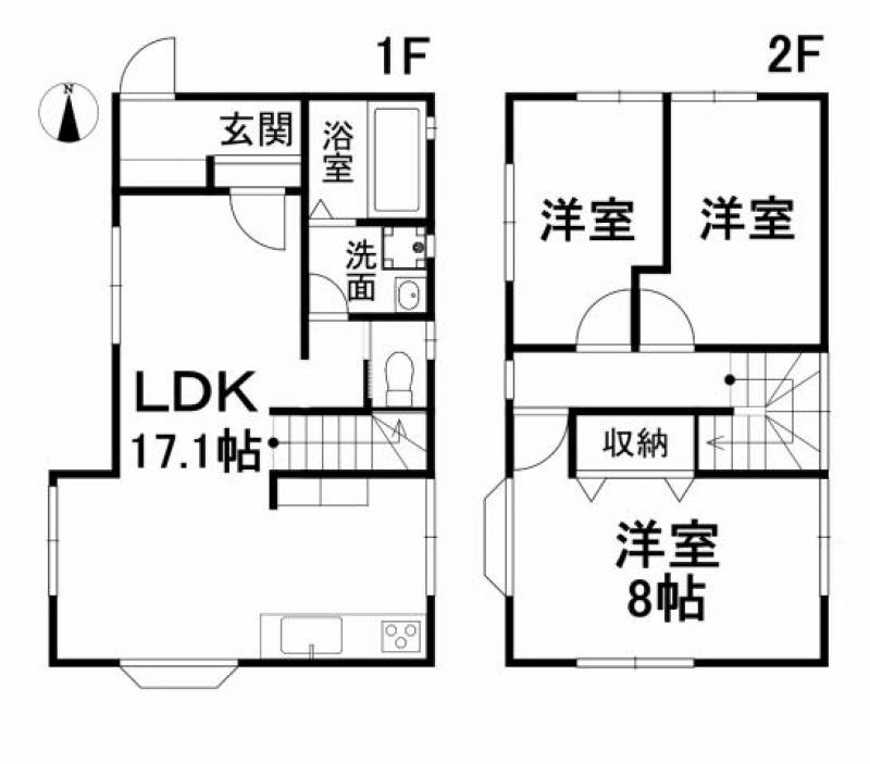 松山市山越 一戸建 の間取り画像