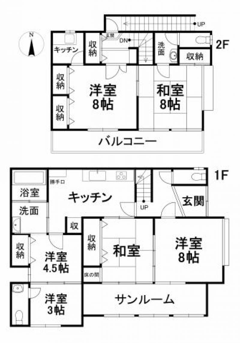 松山市山越 一戸建 の間取り画像