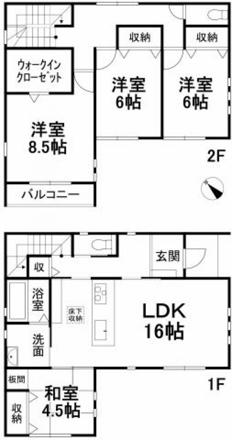 松山市西垣生町 一戸建 の間取り画像