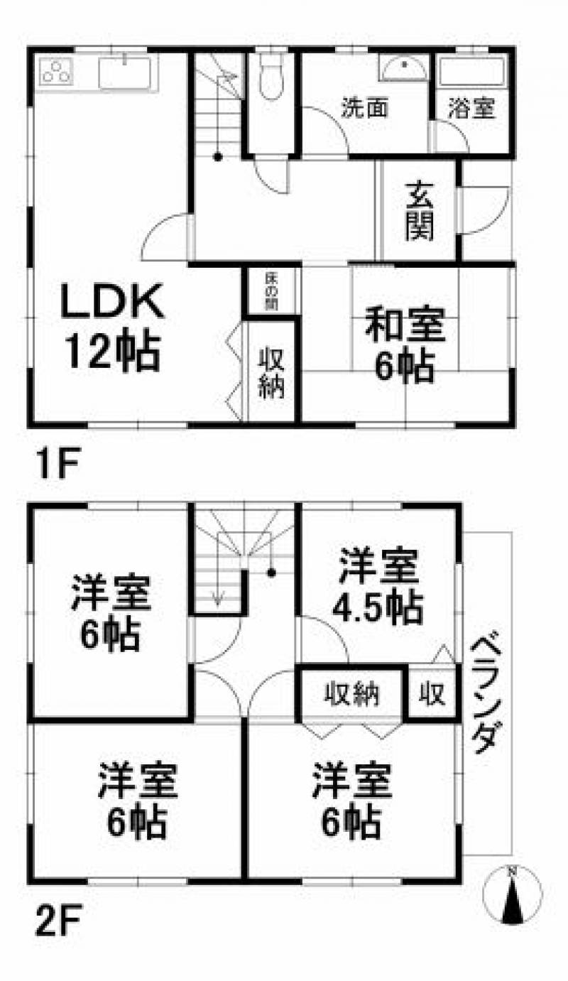 松山市中野町 一戸建 の間取り画像