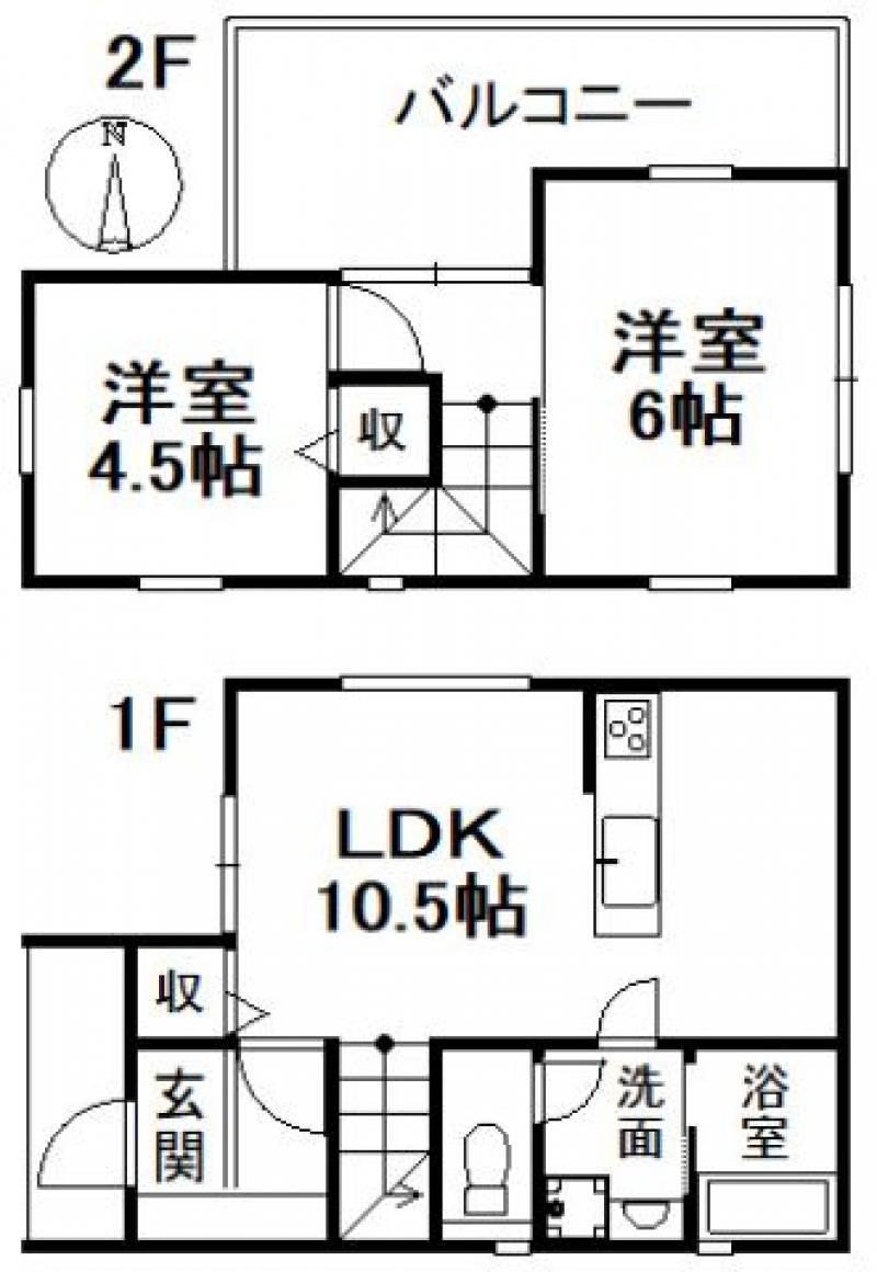 松山市古川西 一戸建 の間取り画像