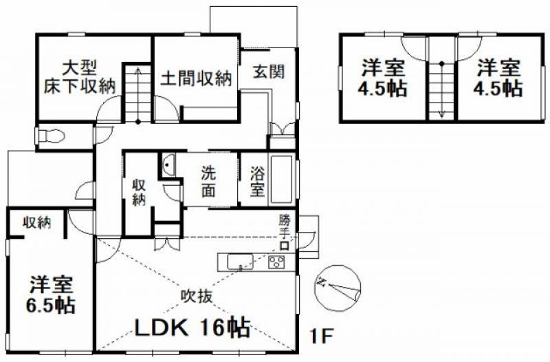 松山市善応寺 一戸建 の間取り画像