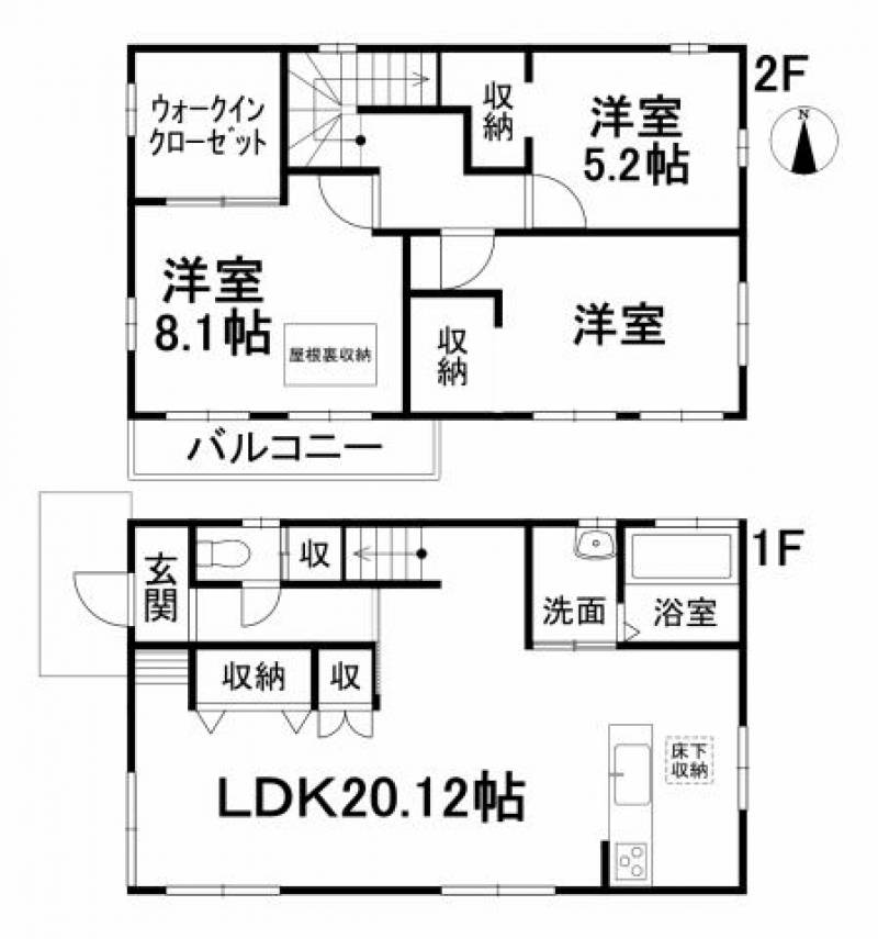 松山市福音寺町 一戸建 の間取り画像