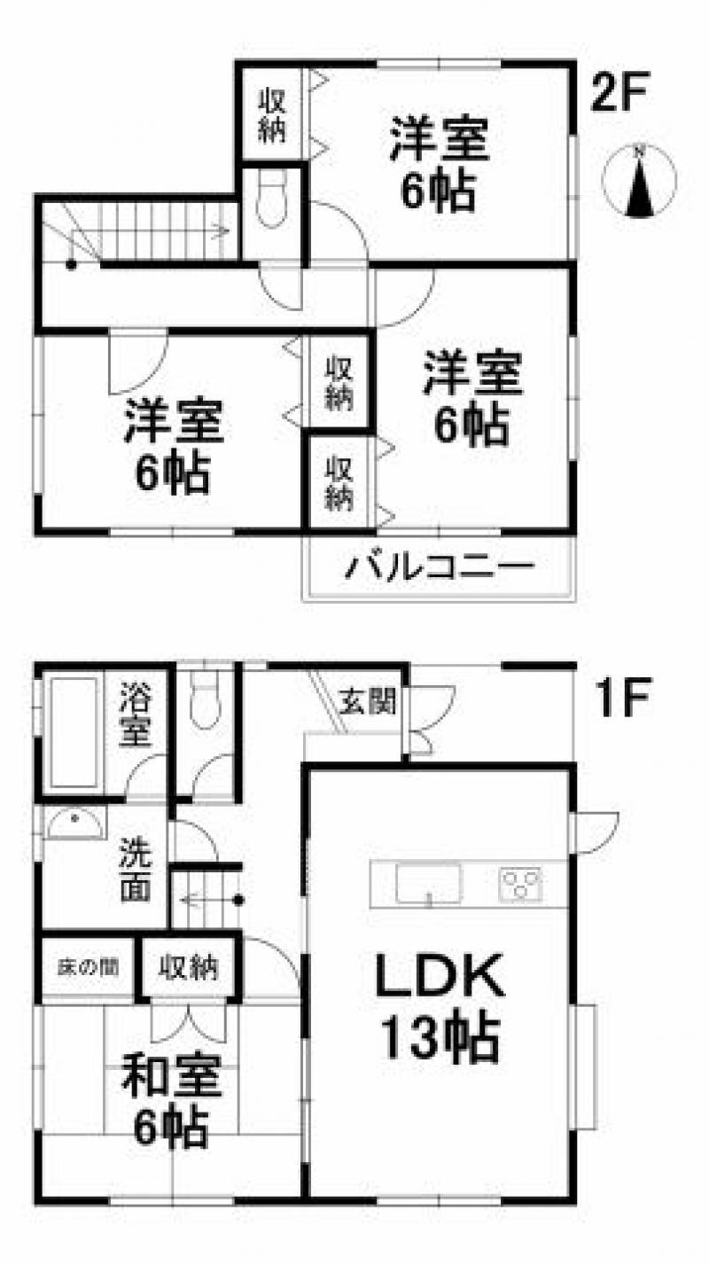 松山市西長戸町 一戸建 の間取り画像