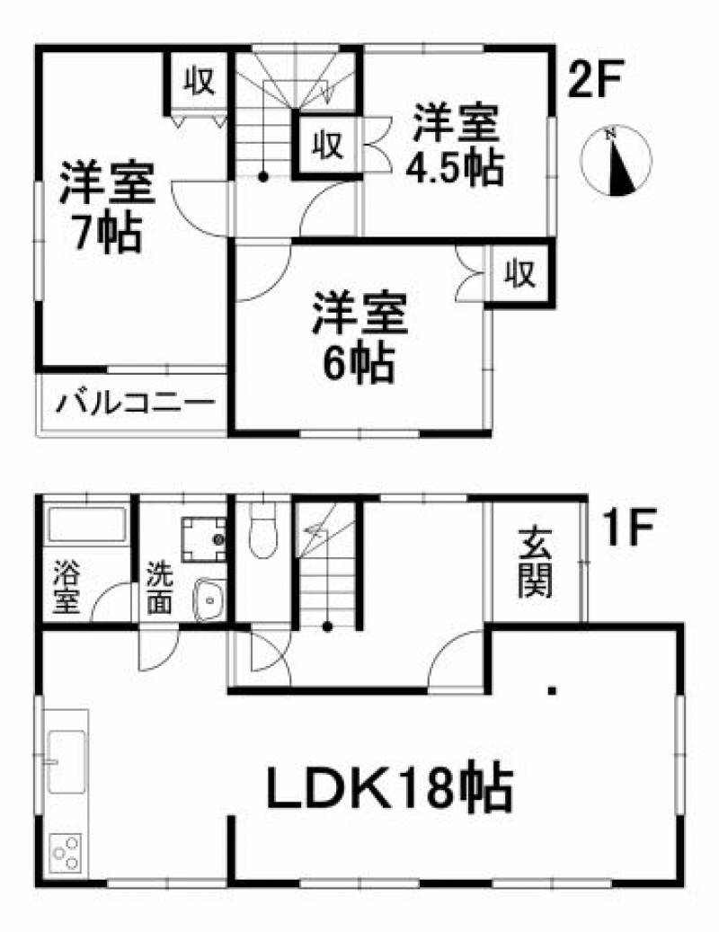 松山市古三津 一戸建 の間取り画像