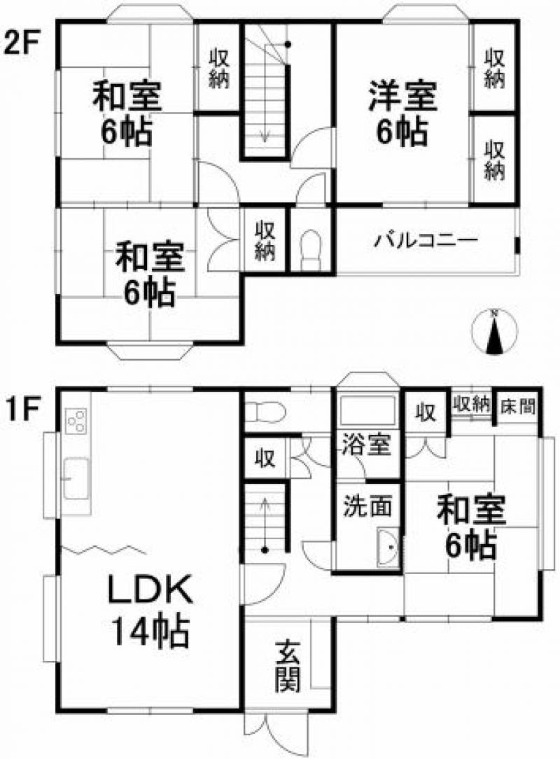 松山市富久町 一戸建 の間取り画像