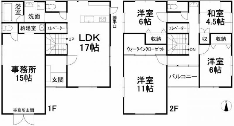 松山市姫原 一戸建 の間取り画像