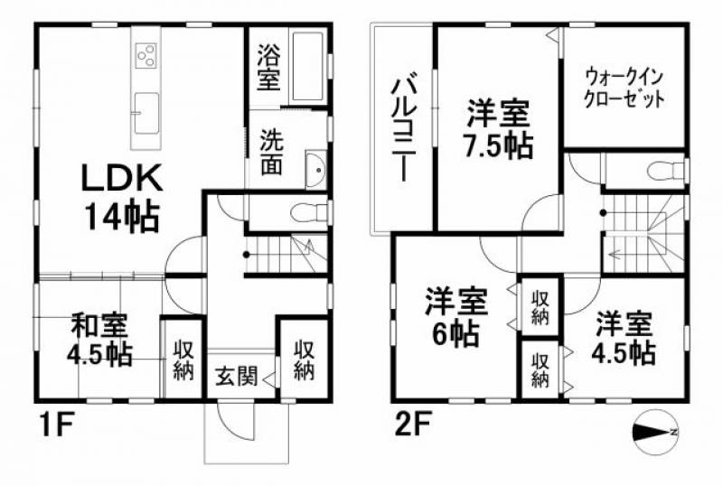 松山市北斎院町 一戸建 の間取り画像