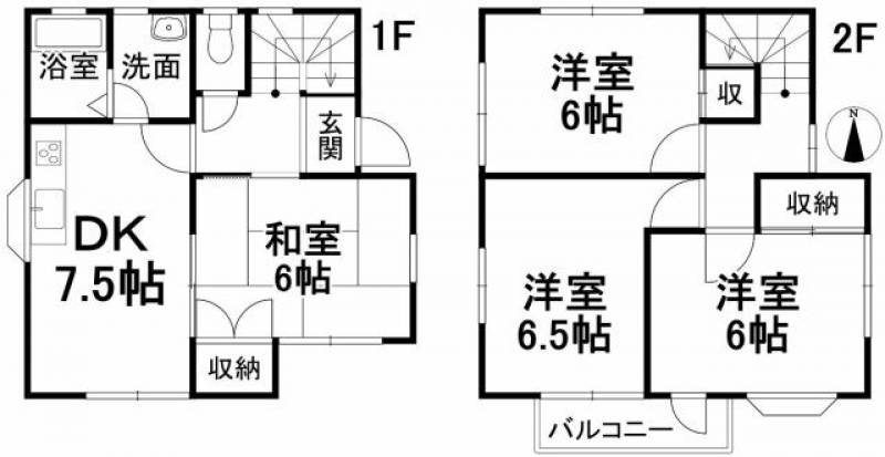 松山市南斎院町 一戸建 の間取り画像