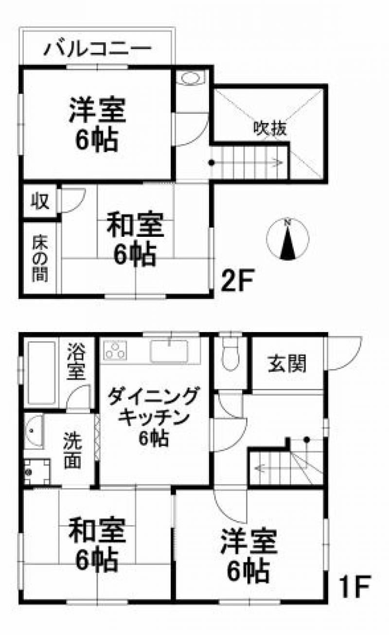 松山市溝辺町 一戸建 の間取り画像