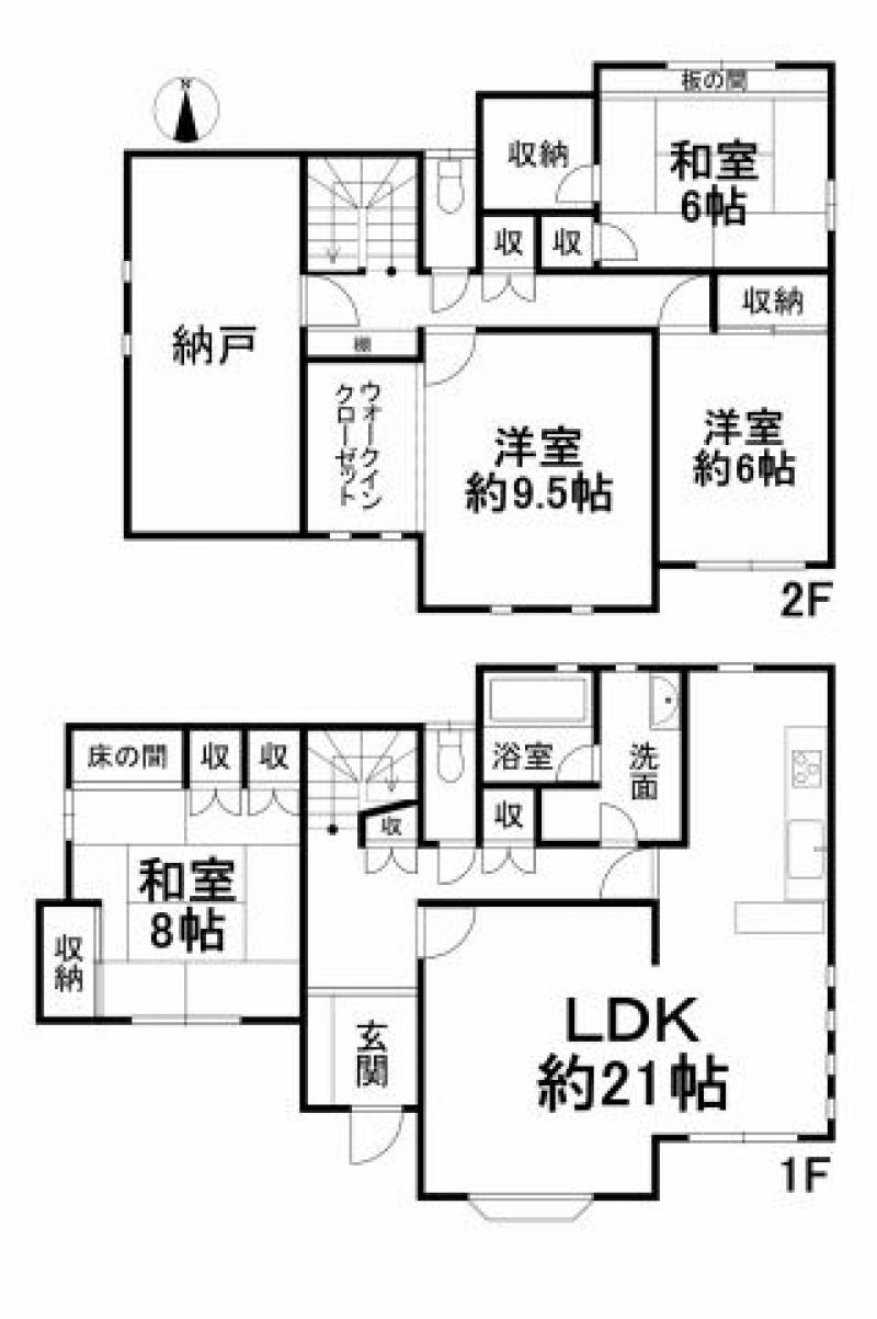 松山市南久米町 一戸建 の間取り画像