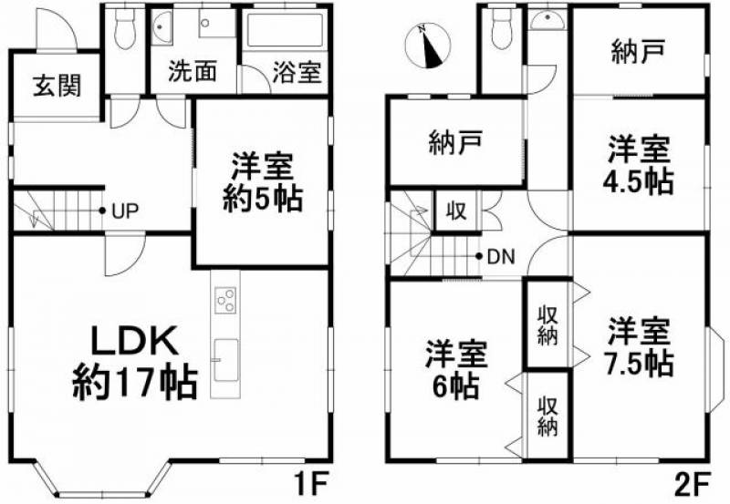 松山市苞木 一戸建 の間取り画像