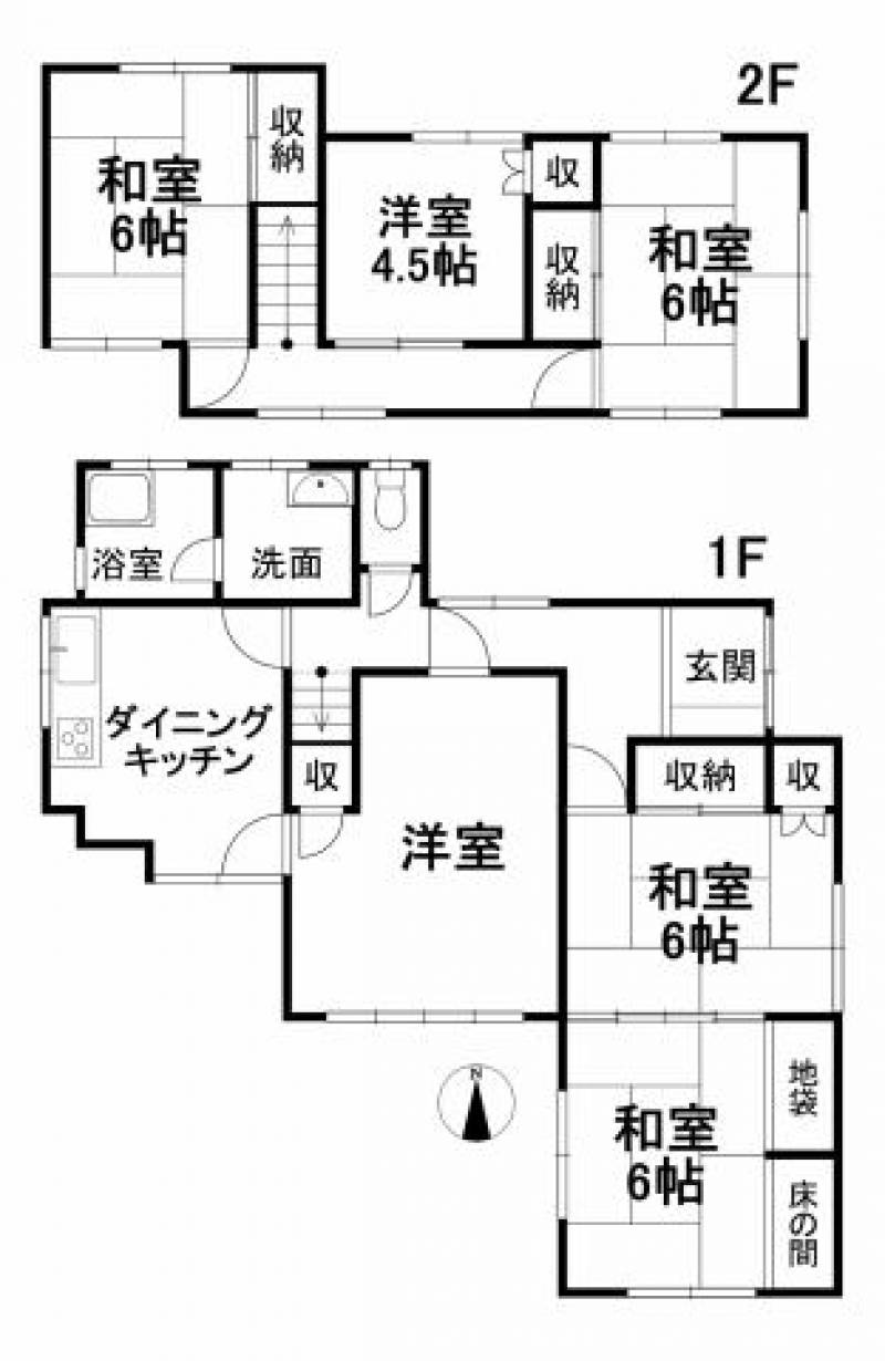 松山市福音寺町 一戸建 の間取り画像