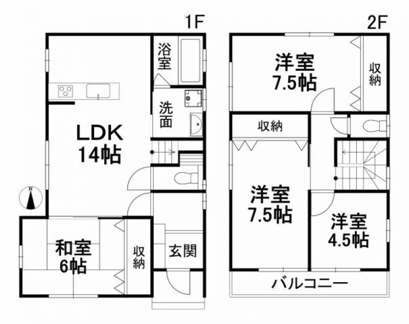 伊予市上野 一戸建 の間取り画像