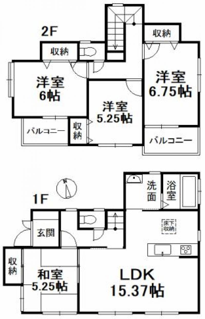 松山市東野 一戸建 の間取り画像